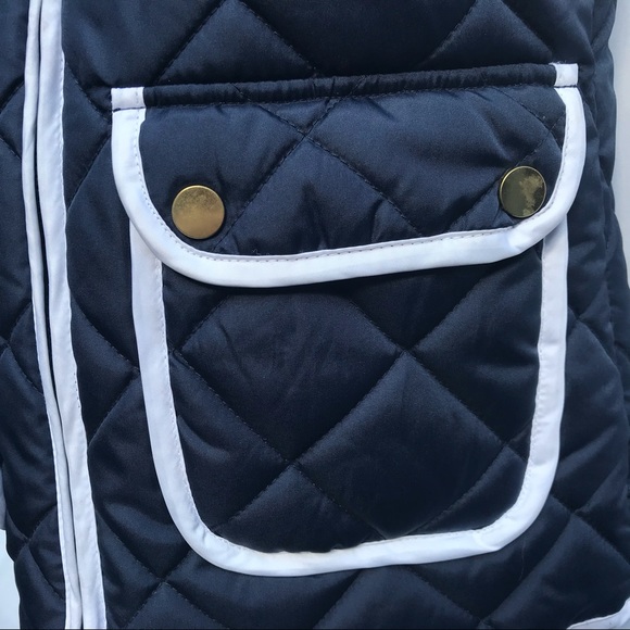 Me Jane Navy Blue Quilted Vest w/White Piping - Picture 4 of 9